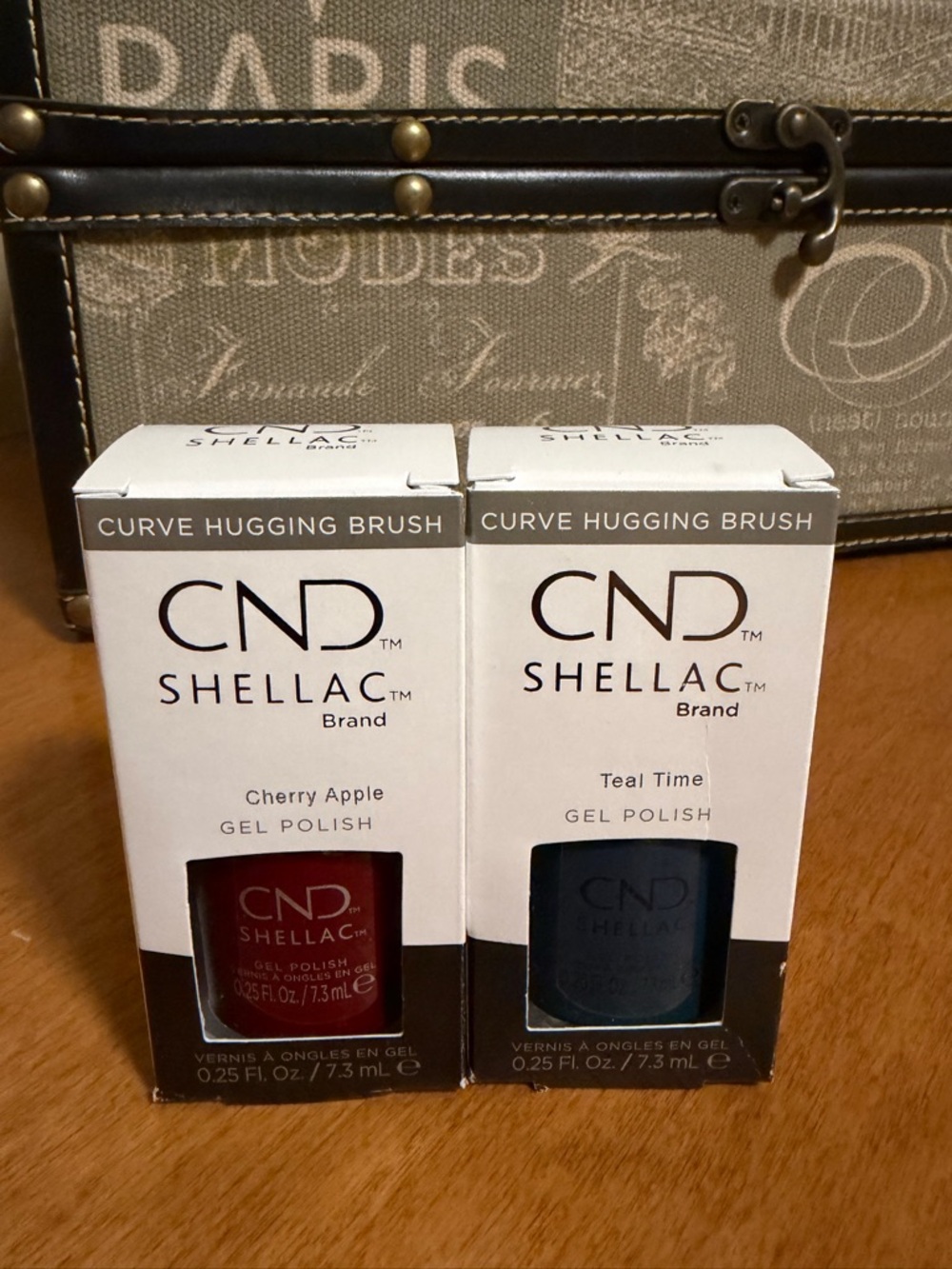 CND Shellac Gel Polish Duo — Cherry Apple Red & Teal Time Blue